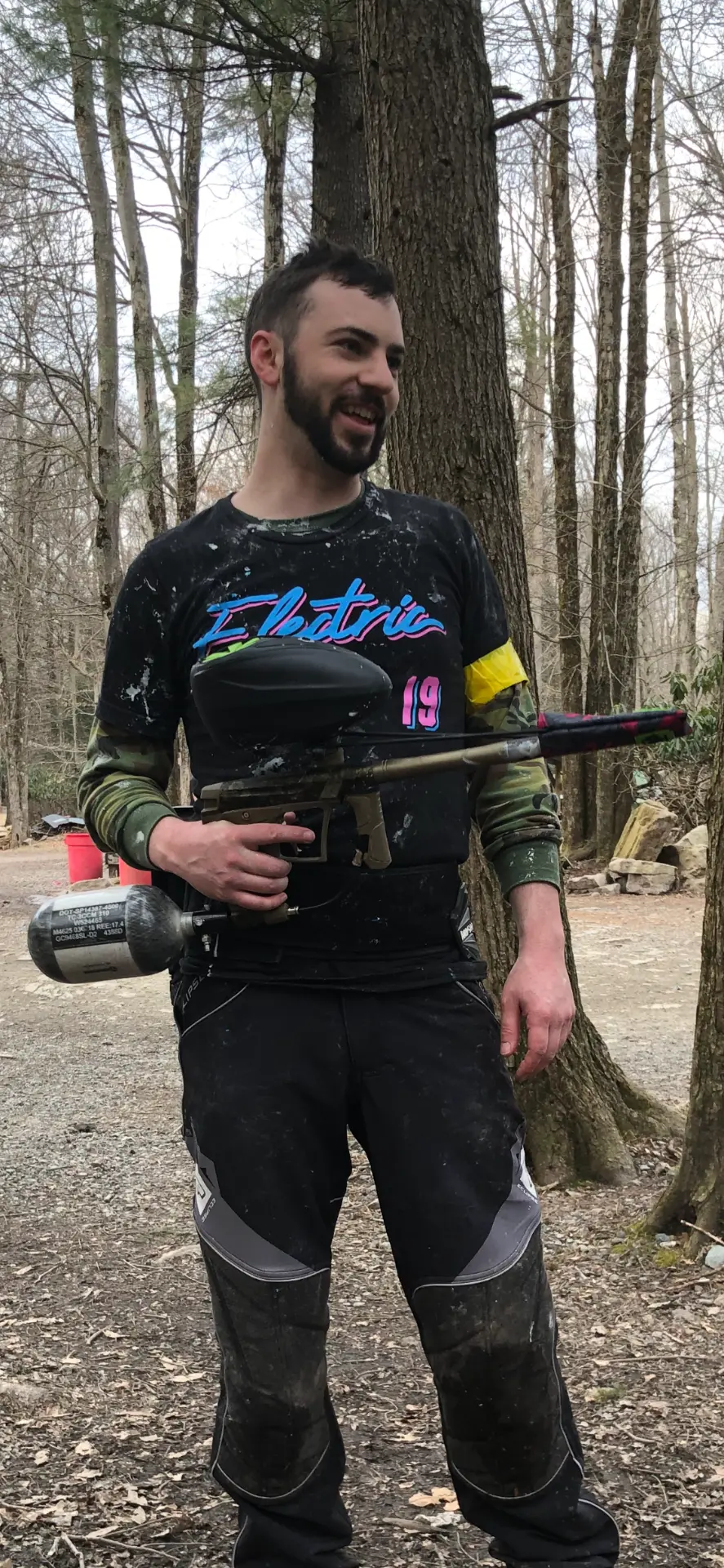 Weekend woodsball in an Electric jersey.
